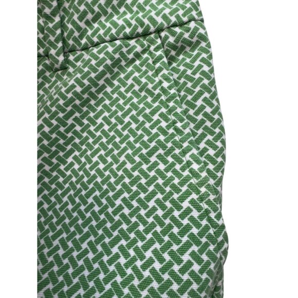 Talbots Womens Heritage Cropped Pants Size 10 Green & White Patterned Beachy - Picture 9 of 15